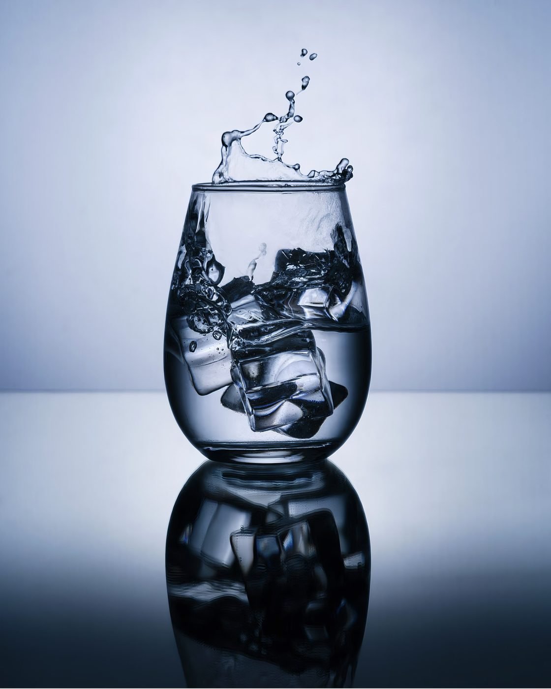 Glass of pure filtered water